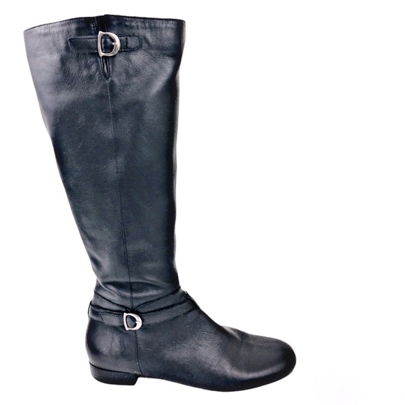 JOAN & DAVID Black Leather Knee Boots - Picture 16 of 16